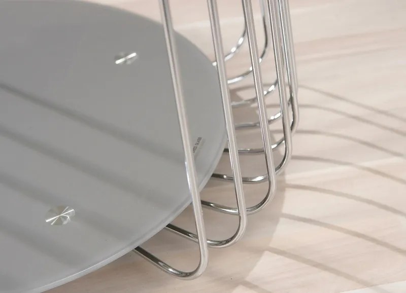 Konferenčný stolík Riva, kov/cappuccino sklo