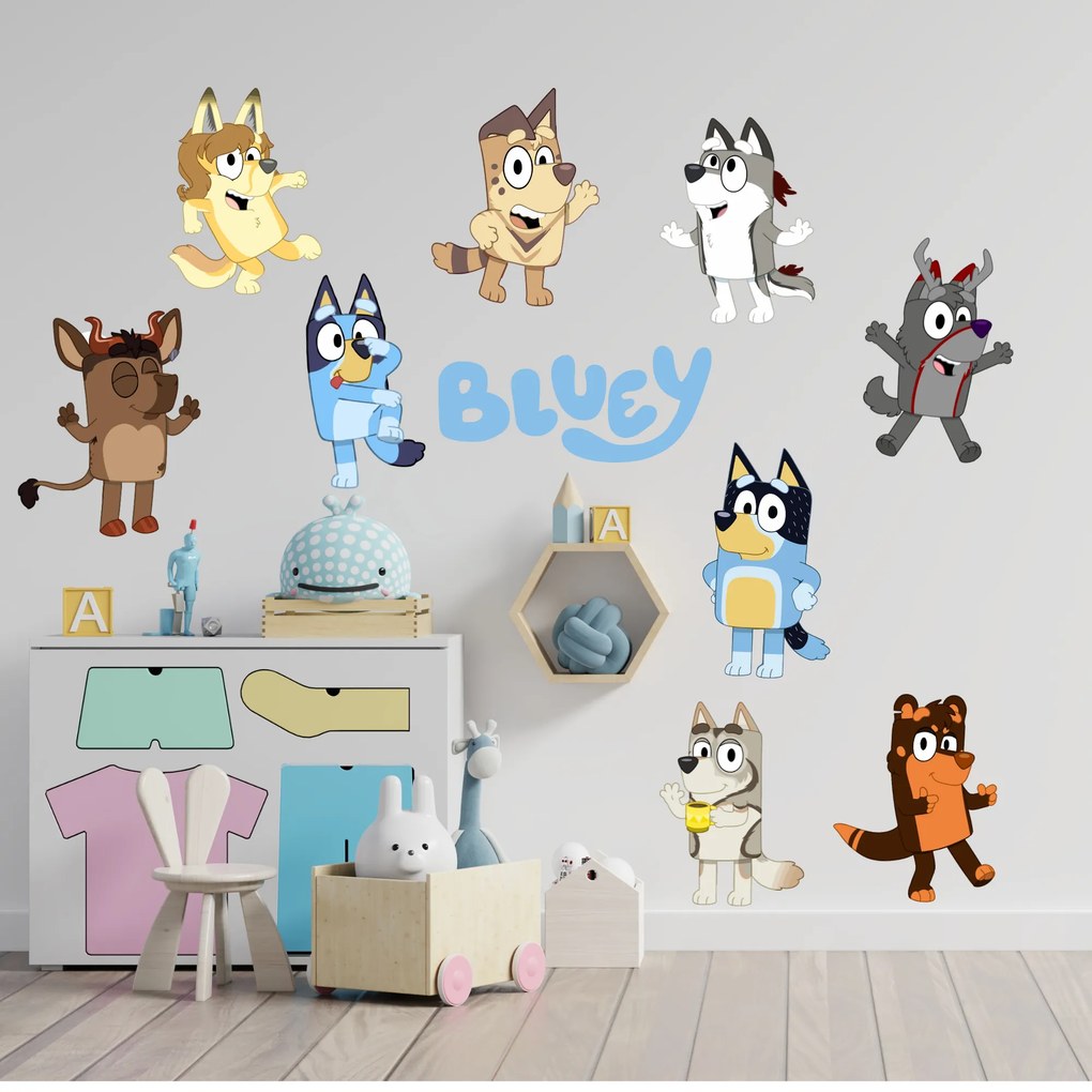 Bluey 2 - textilná nálepka na stenu