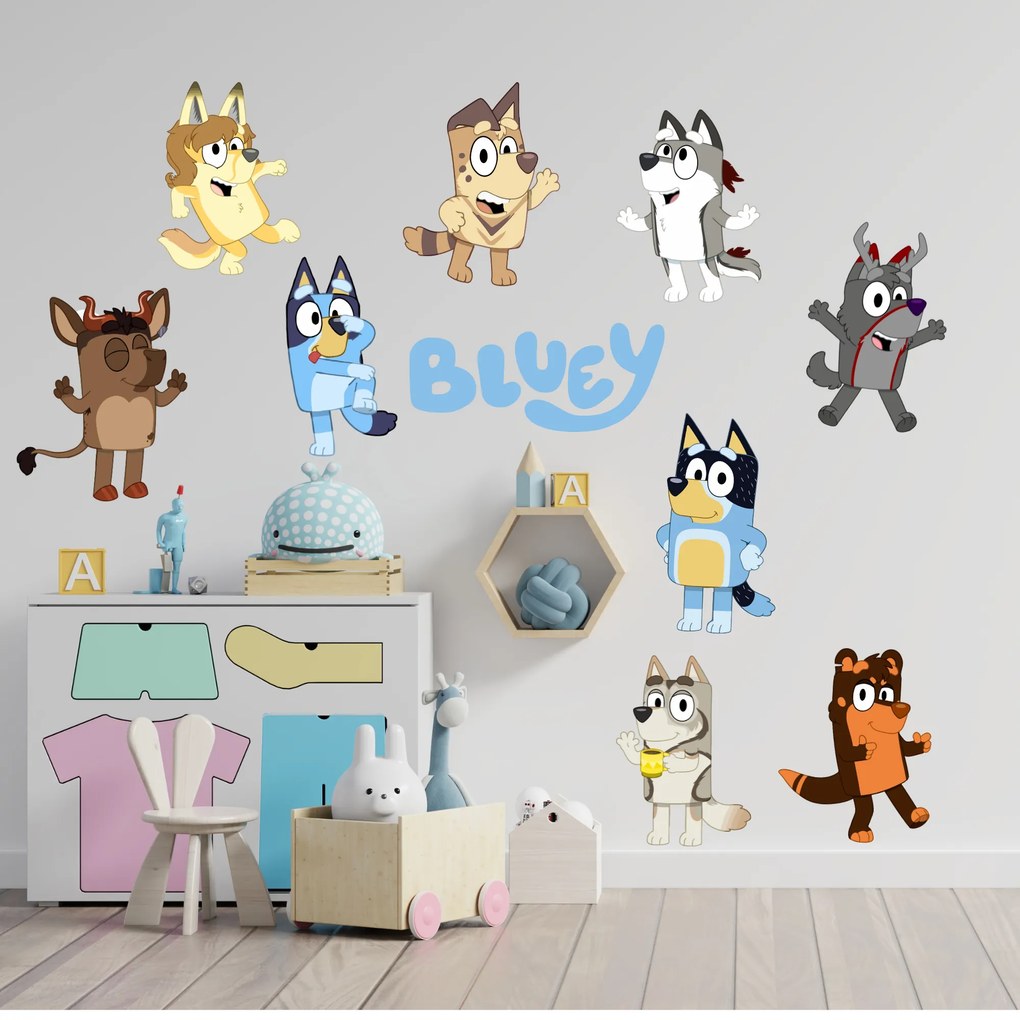 Textilná nálepka na stenu "Bluey 2"