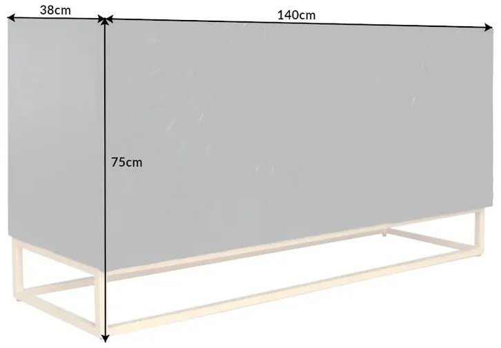 Dizajnová komoda Zorpi 140 cm – masívne mangové drevo / čierna