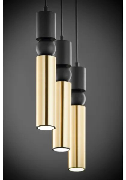 Jupiter 2007 - Luster na lanku ALAS 3xGU10/10W/230V zlatá/čierna