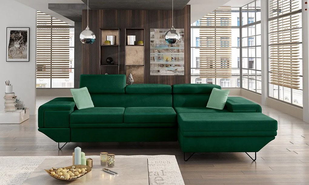 Moderná rohová sedacia súprava Arcadia, Dostupné poťahy: Zetta 297 + Zetta 297 + Zetta 296, Strana: pravá