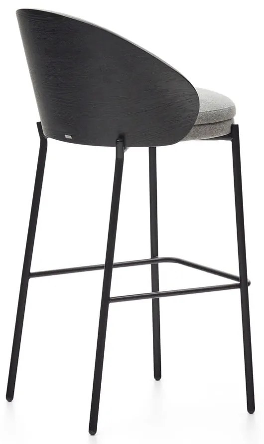 Čierna/sivá barová stolička (výška sedadla 77 cm) Eamy – Kave Home