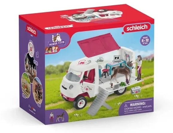 Schleich 42439 Mobilní veterinárna klinika s kobylou a ošetrovateľom, new