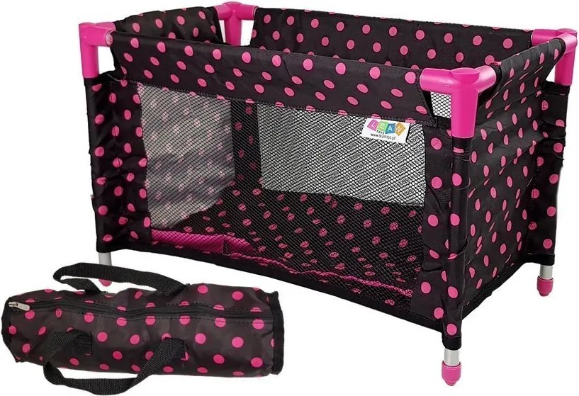 LEAN Toys Posteľ pre bábiky Alice Čierna a ružová