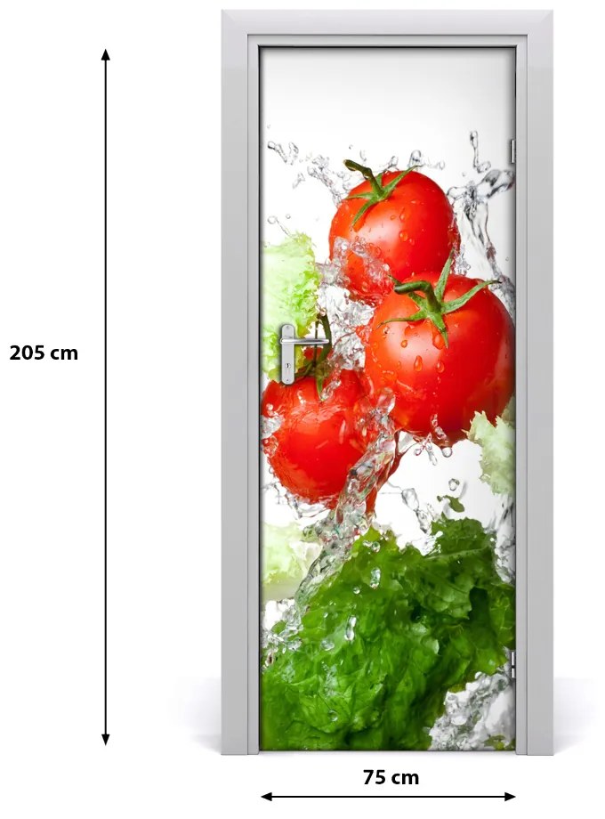 Fototapeta na dvere samolepiace paradajky a kapusta 75x205 cm
