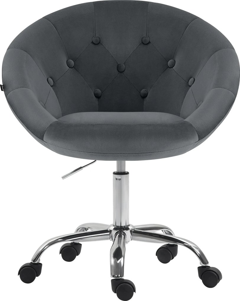 Pracovná stolička London zamat - tmavosivá