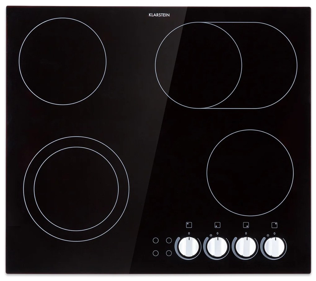 Klarstein EasyCook, sklokeramická varná doska, 6100 W, otočný regulátor, čierna