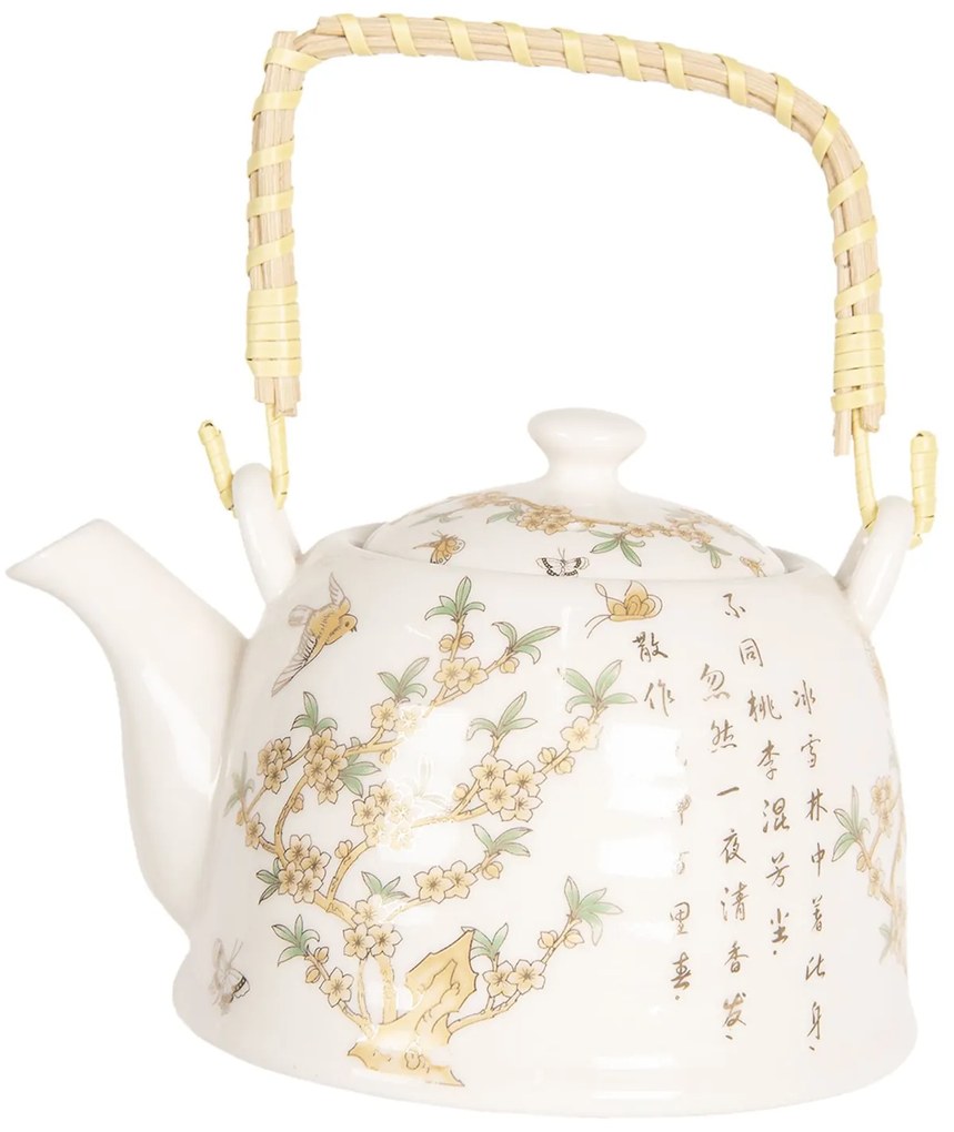 Kanvica na čaj so sakurou a japonskými znakmi - 18*14*12 cm / 0,8L
