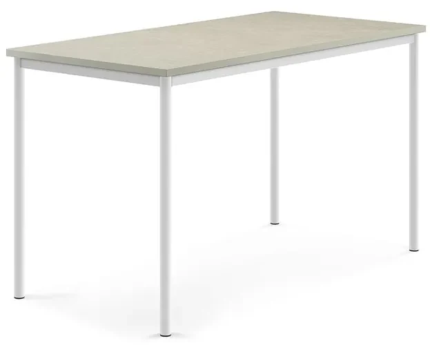 Stôl SONITUS, 1600x800x900 mm, linoleum - šedá, biela