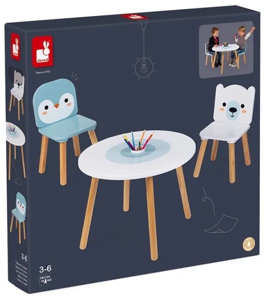 Janod - Drevený stolík so stoličkami