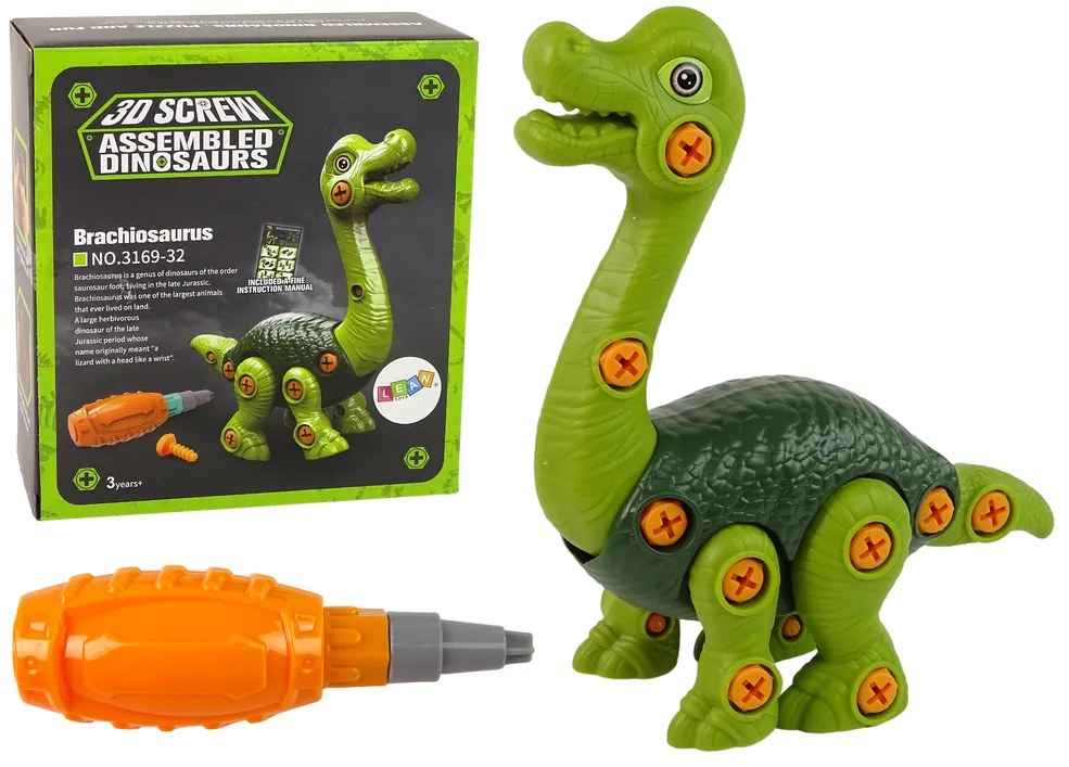 Lean Toys Dinosaurus Brachiosaurus – šróbovací s príslušenstvom