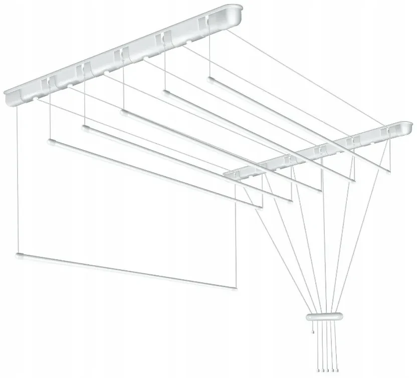 Erga Erga, stropný vešiak na sušenie bielizne 5x110 cm, biela, ERG-SEP-10SUSSUF5PP11