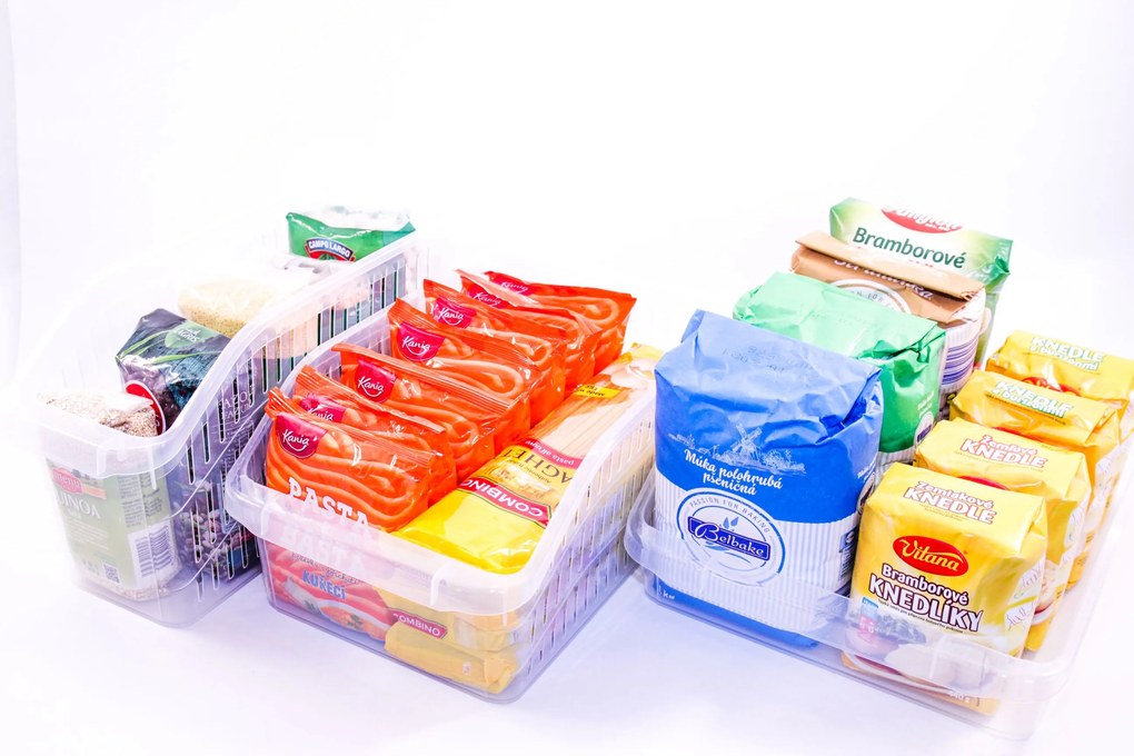 Orion Organizér, košík do chladničky aj police - ADEL plochý, priehľadný, 26 x 30 x 10 cm