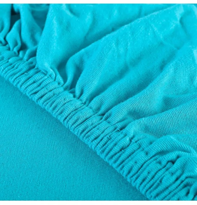 Plachta posteľná tyrkysová jersey EMI, Detská plachta 70x140