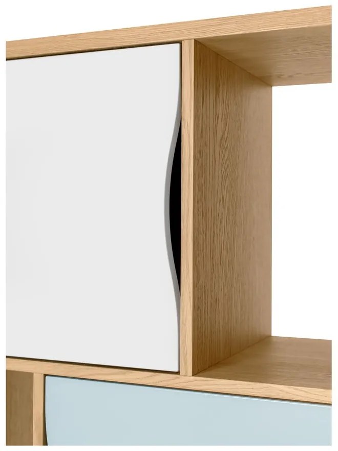 Knižnica s dvierkami v tyrkysovomodrej farbe Woodman Avon