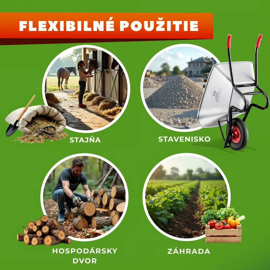 Fúrik BARRY pozinkovaný, max. kapacita 100l/250kg, strieborná/čierna Gardebruk