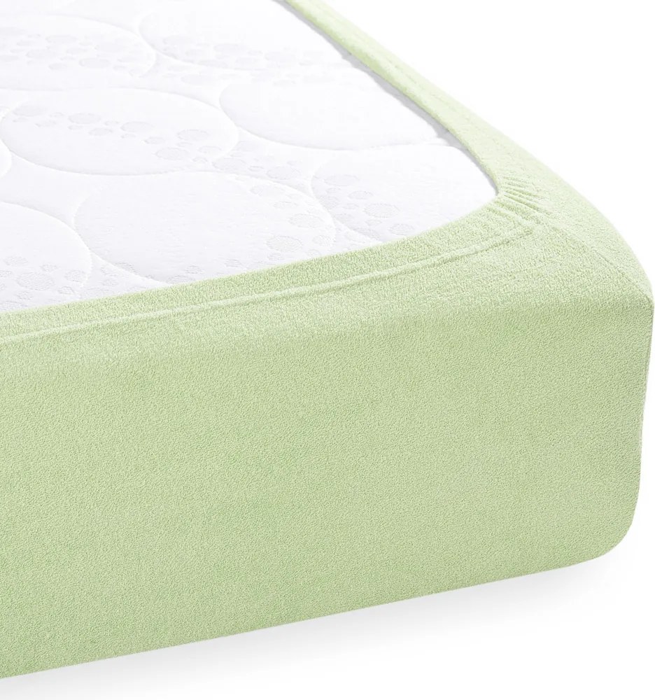 Froté napínacie prestieradlo FR-018 Pastelovo zelené 160 x 200 - výška 20 cm