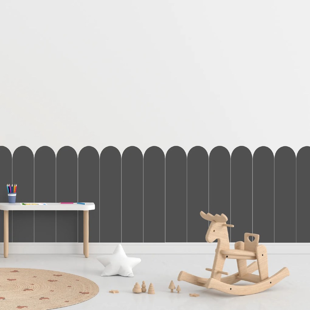 PIPPER. Oblúk - Šedá farba - textilná nálepka na stenu Farba: Tmavá, Veľkosť: 80 cm