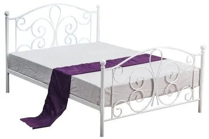 Kovová posteľ Beatrix 120x200, biela, bez matraca