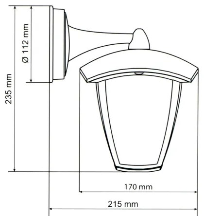 Brilagi - LED Vonkajšie nástenné svietidlo LUNA 1xE27/60W/230V IP44