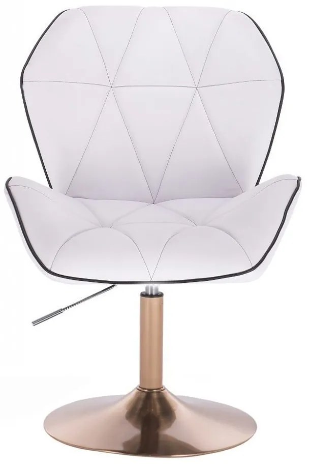 LuxuryForm DESIGN Stolička MILANO MAX na zlatom tanieri - biela
