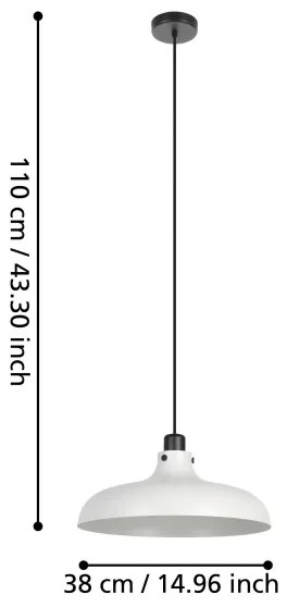 Eglo 43825 - Luster na lanku MATLOCK 1xE27/40W/230V