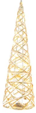 ACA Lighting LED dekoračná tromček 40 cm, teplá biela, 20 LED, 3xAA, zlatá farba