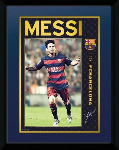 Zarámovaný plagát na stenu FC BARCELONA, Messi, 20/15cm, PFA625