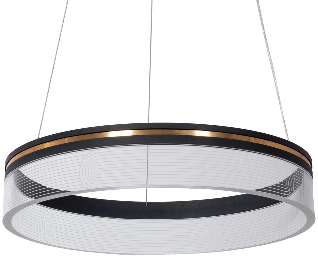 Toolight Toolight, LED závesné svietidlo 40cm APP1191-CP, čierna-zlatá, OSW-40022