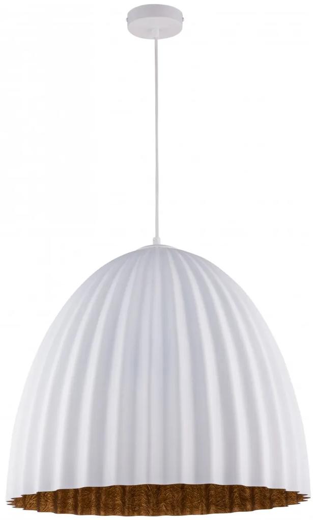 SIGMA Závesné moderné osvetlenie TELMA, 1xE27, 60W, 70cm, okrúhle, biele, medené