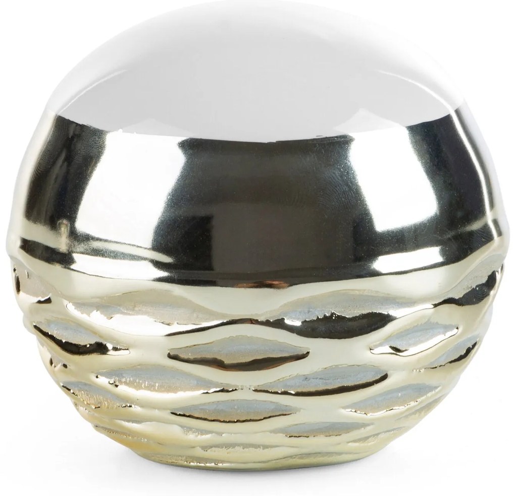 DEKORAČNÁ GUĽA DOLY 9X9 CM VZOROVANÁ