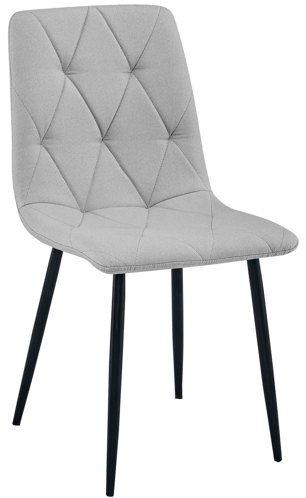 Svetlo sivá jedálenská stolička LIBRA s čiernymi nohami