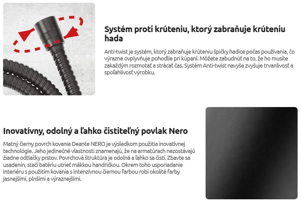 Deante Alpinia, voľnestojaca vaňová batéria so sprchovou súpravou, čierna matná, BGA_N17M