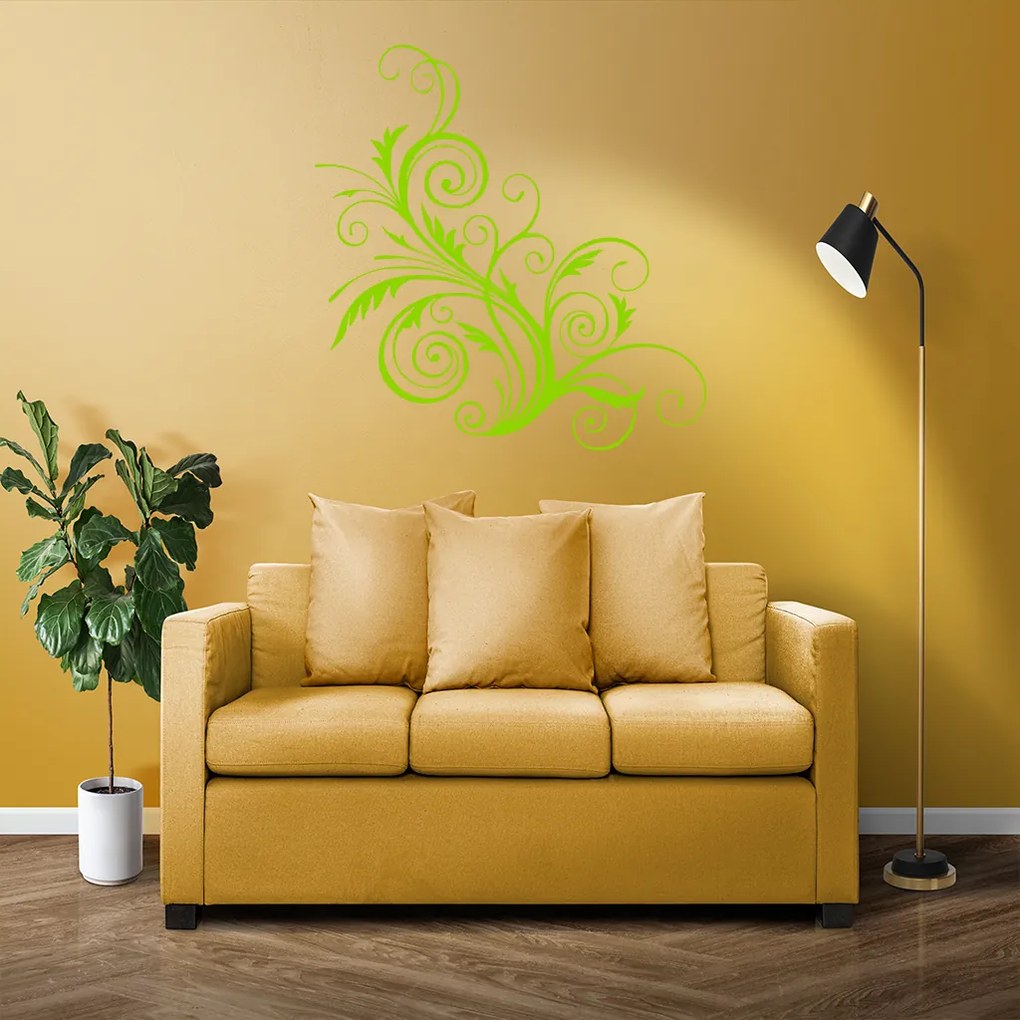 Veselá Stena Samolepka Ornament kvetina Farba: oranžová, Veľkosť: 60 x 60 cm