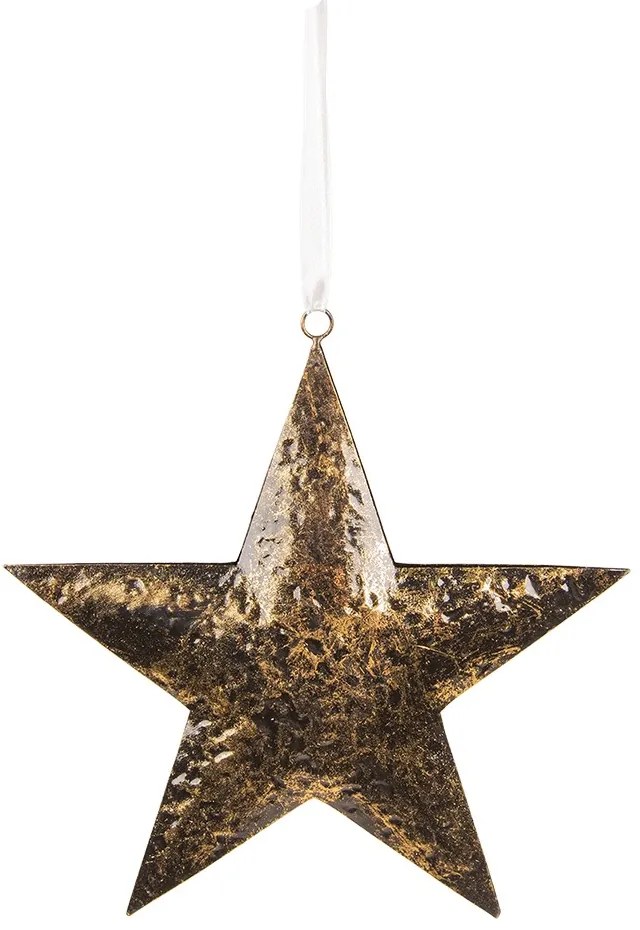 Zlatá antik závesná kovová hviezda - 25*4*25 cm