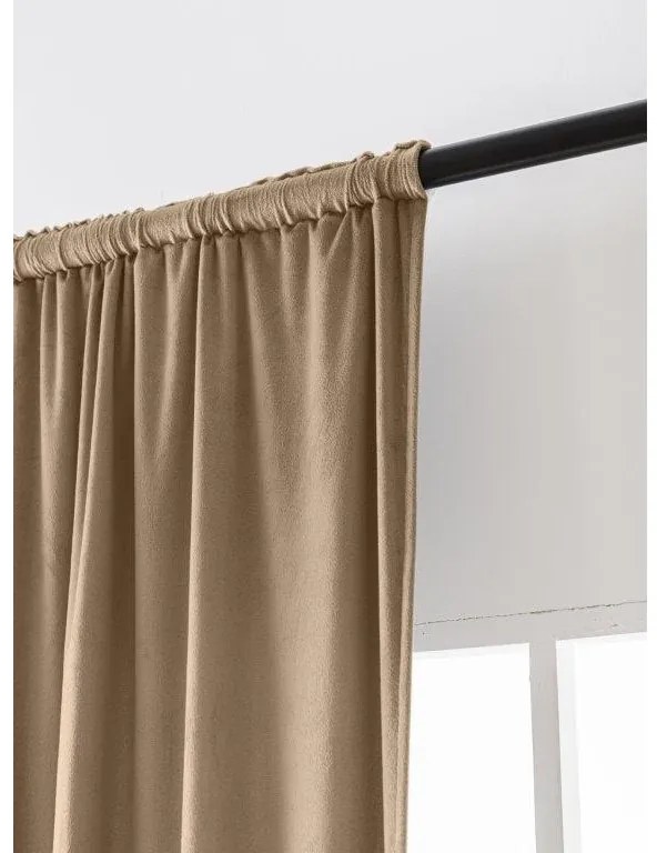 Svetlohnedý zatemňovací záves VELVET 140x250 cm Zavesenie: Kovové krúžky