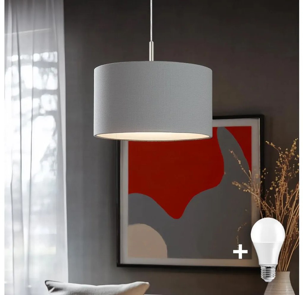 Eglo - LED Luster na lanku TUNJA 1xE27/60W/230V šedá