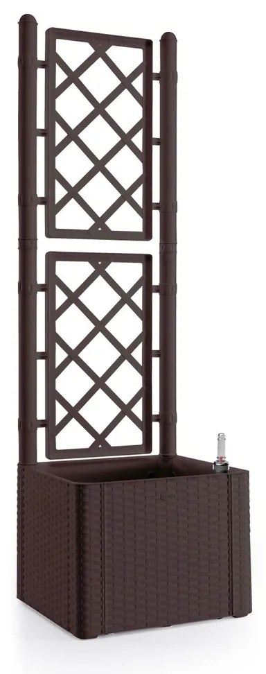 STEFANPLAST Samozavlažovací truhlík Natural Deluxe 35 l s trelážou/mriežkou, hnedý