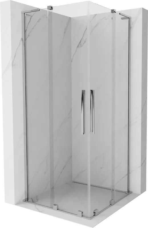 Mexen Velar L Duo, sprchový kút s posuvnými dverami 100 x 100 cm, 8mm číre sklo, chrómová, 871-100-100-02-03-01