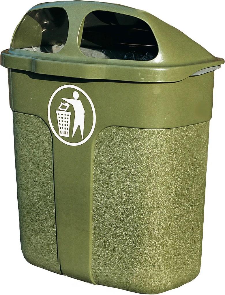 Vonkajší odpadkový kôš Walter, 40 L, olivovo zelený