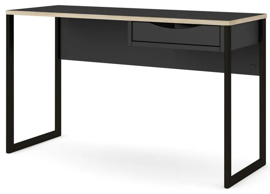 Čierny pracovný stôl Tvilum Function Plus, 130 x 48 cm