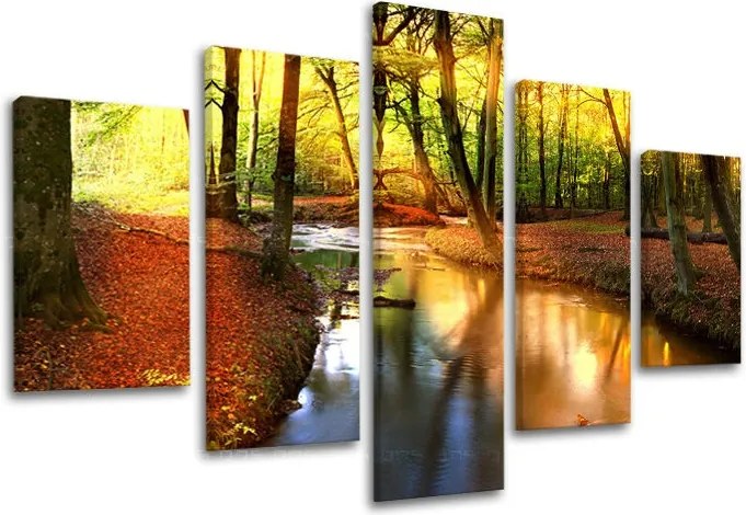 Obraz na stenu 5 dielny STROMY ST032E50