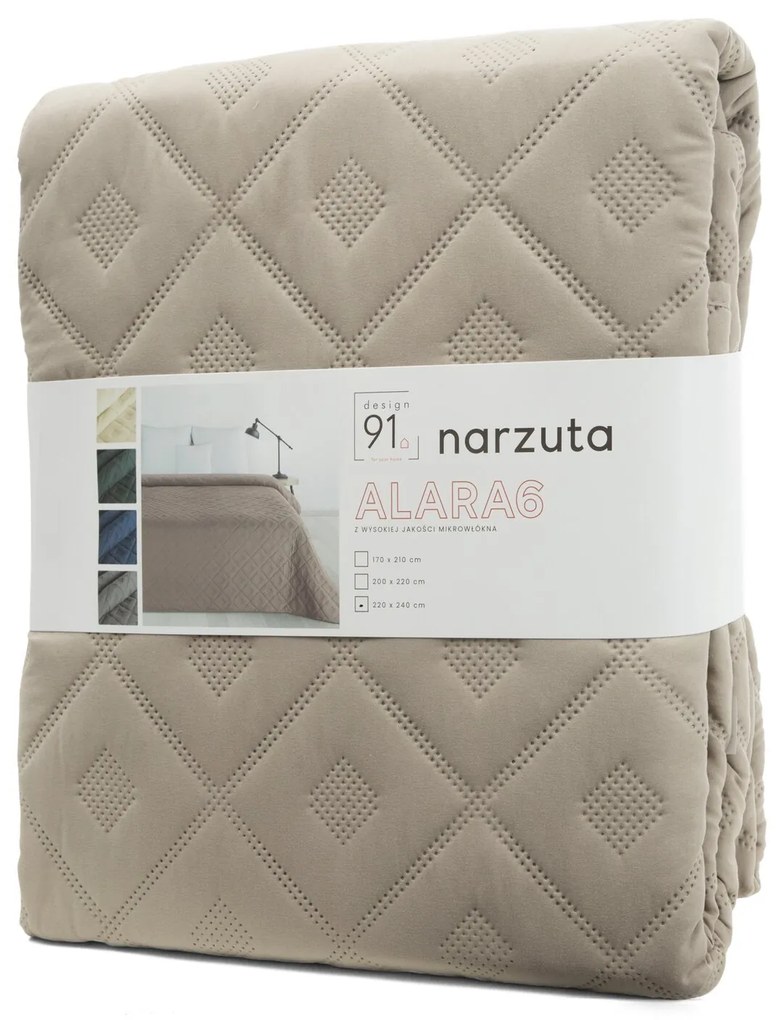 EUROFIRANY PREHOZ NA POSTEĽ ALARA6 170X210 CM TMAVOBÉŽOVÝ
