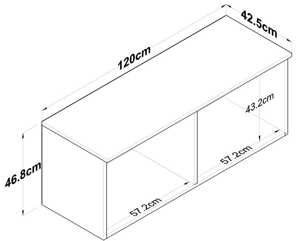 Závesná skrinka Bivake 1 (orech + biela). Akcia -18%. Vlastná spoľahlivá doprava až k Vám domov. 1094239