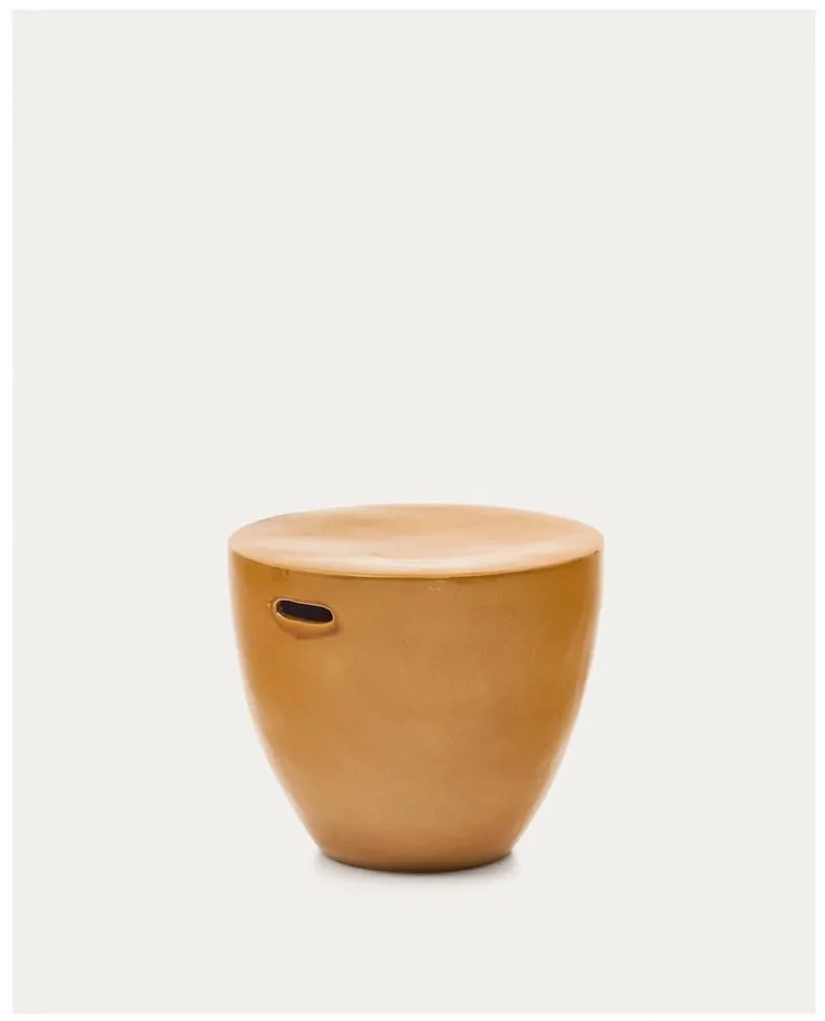 Keramický okrúhly záhradný odkladací stolík ø 46 cm Mesquida – Kave Home