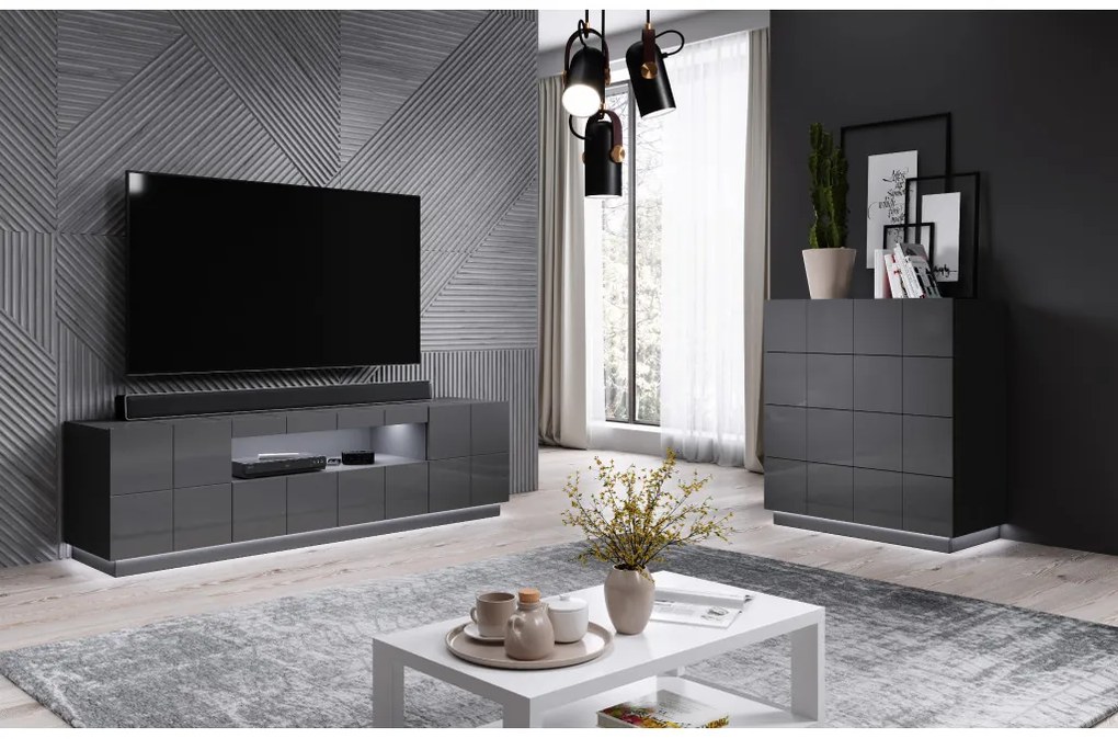 Cama Sivý TV stolík Reja