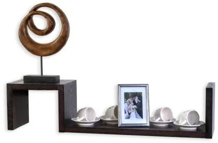 STILISTA Sagomo 1245 Nástenná polica radu hnedočierna