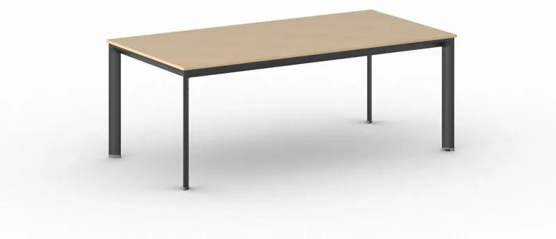 Kancelársky stôl PRIMO INVITATION, čierna podnož, 2000 x 1000 mm, buk