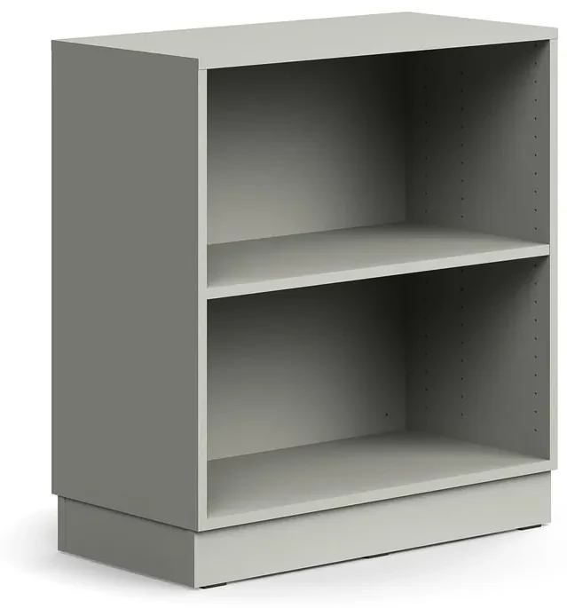 Knižnica QBUS, 1 polica, so soklom, 868x800x400 mm, svetlošedá